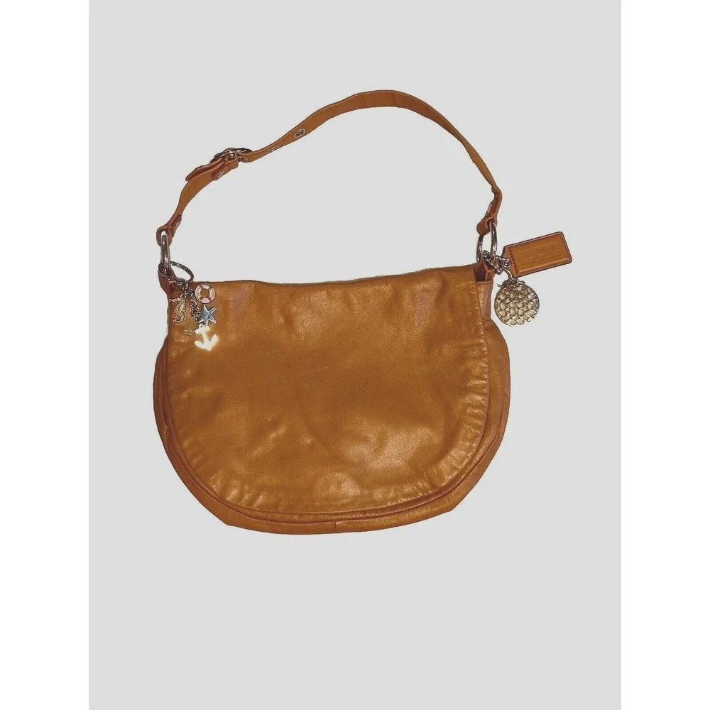 COACH - Genuine Leather - Hobo - Shoulder Bag #13652 - Tangerine - PLUS WALLET